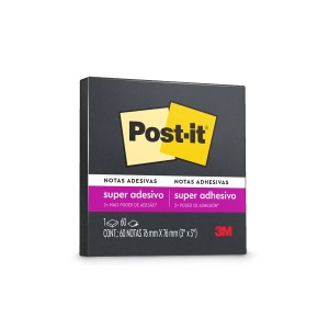 Bloco Notas Adesivas Post-it Preto 76mm x 76mm 60 folhas - 3M