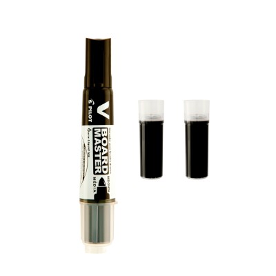 Kit Marcador para Quadro Branco V-Board Master + 2 Refis WBS-VBM Preto - Pilot