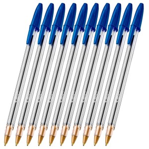 Caneta BIC Ponta Média 1.0mm Azul – Kit com 10 Unidades