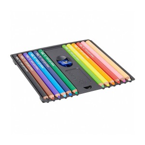 Lápis de Cor Jumbo 12 cores 2 em 1 + Apontador - Tris