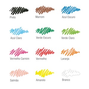 Giz de Cera 12 Cores - Kit com 12 Caixinhas - Acrilex