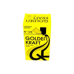 Clips De Papel Galvanizados 3/0 445 Unidades - Golden Kraft
