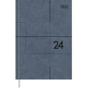 Agenda Executiva Costurada Diária 14,5 x 20,5 cm Prátika Cinza 2024 - Tilibra