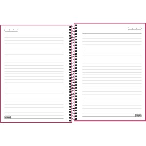 Caderno 1 Matéria Universitário Capa Plástica Espiral Neon Pink - Tilibra