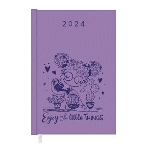 Agenda Costurada Diária Rubi Lilás 11,2 x 16,6 cm - Redoma