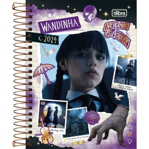 Agenda Espiral Diária 11,7 x 16,4 cm Wandinha 2024 - Tilibra