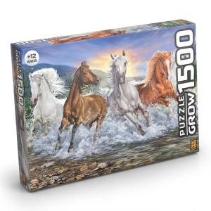 Quebra-cabeça 1500 peças - Cavalos Selvagens - Grow