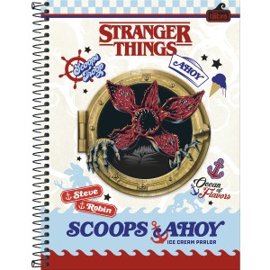 Caderno 10 Matérias Universitário Espiral Stranger Things - Tilibra
